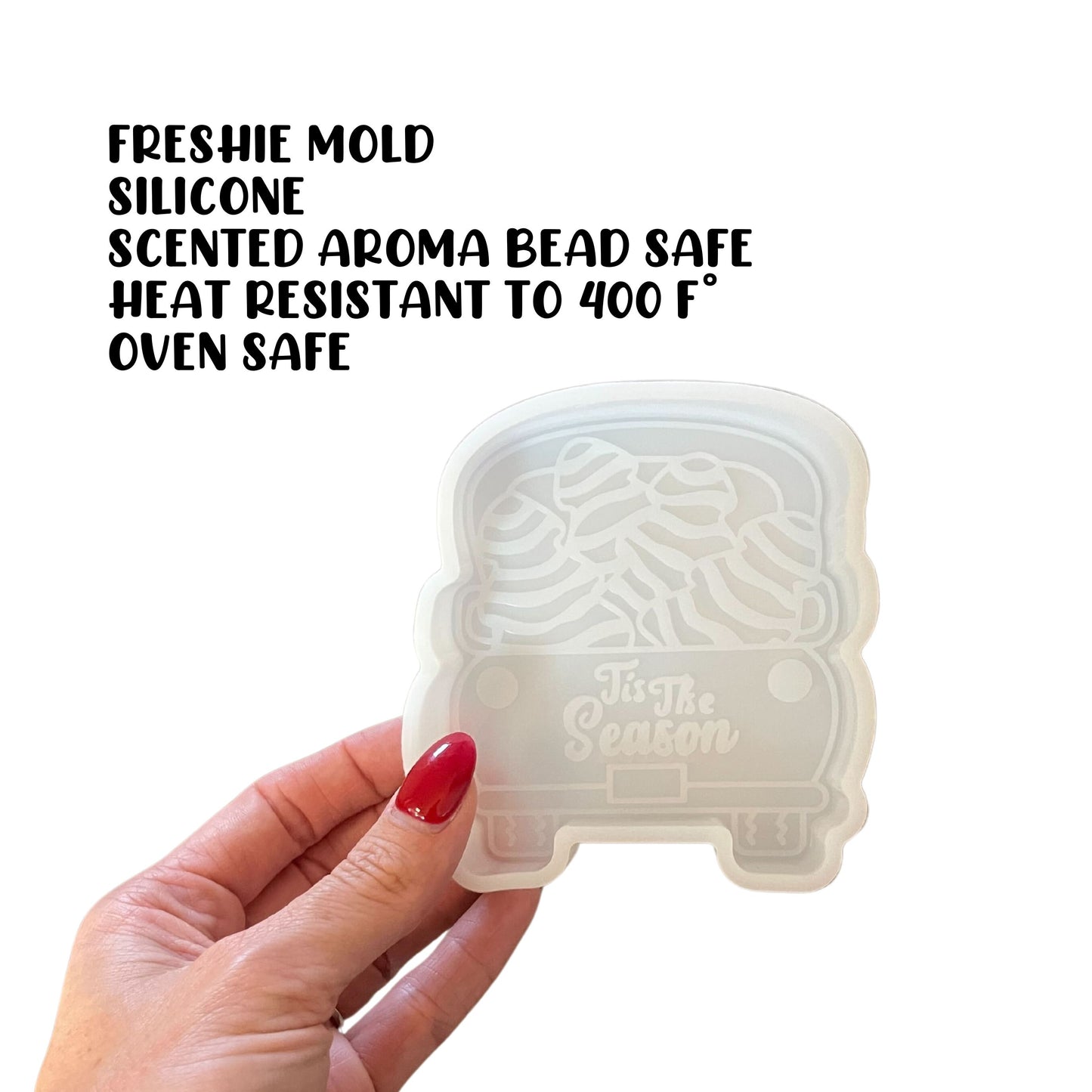 ‘Tis The Season Truck with Little Christmas Tree  Silicone Mold