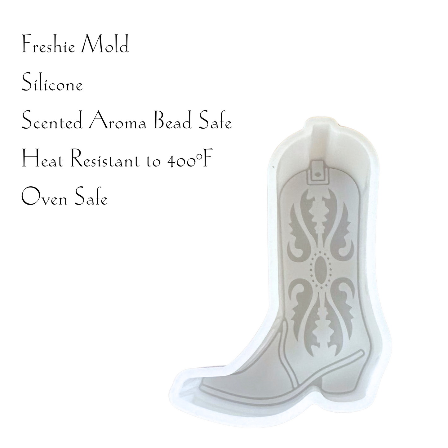 Cowboy Boot with Embroidery Detail Silicone Mold