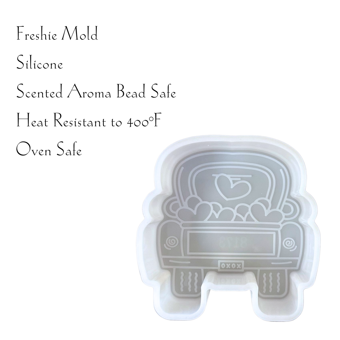 Valentines Truck with Hearts Silicone Mold