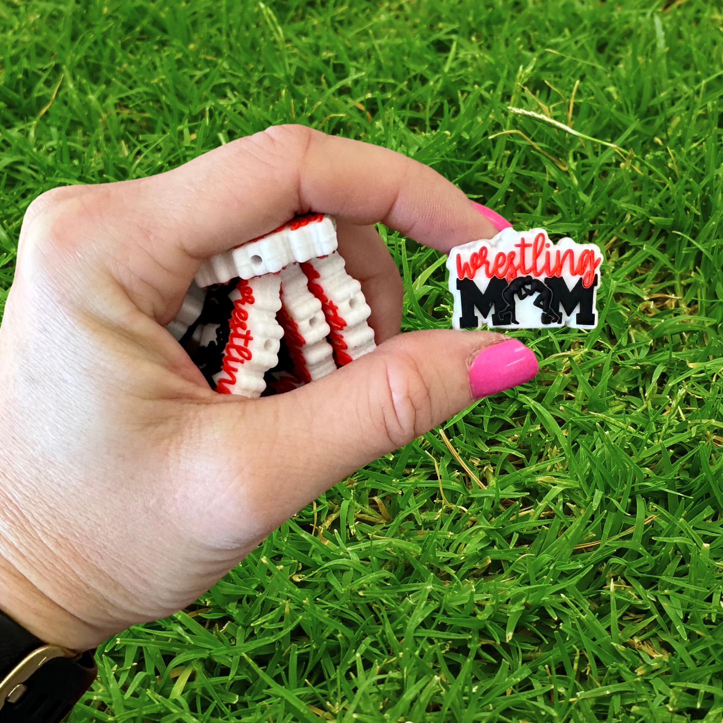 Wrestling Mom Silicone Focal Bead | 12 pack