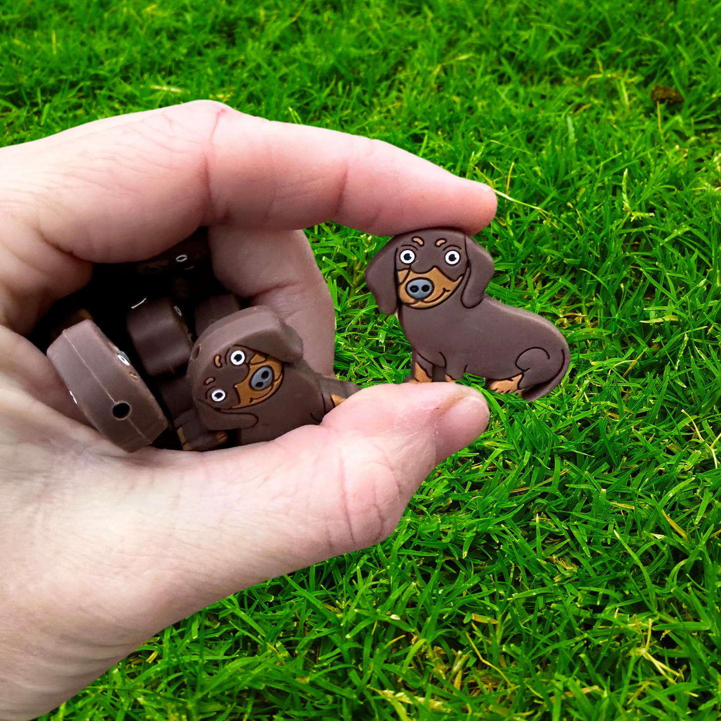 Dachshund Dog Silicone Bead| 12 pk