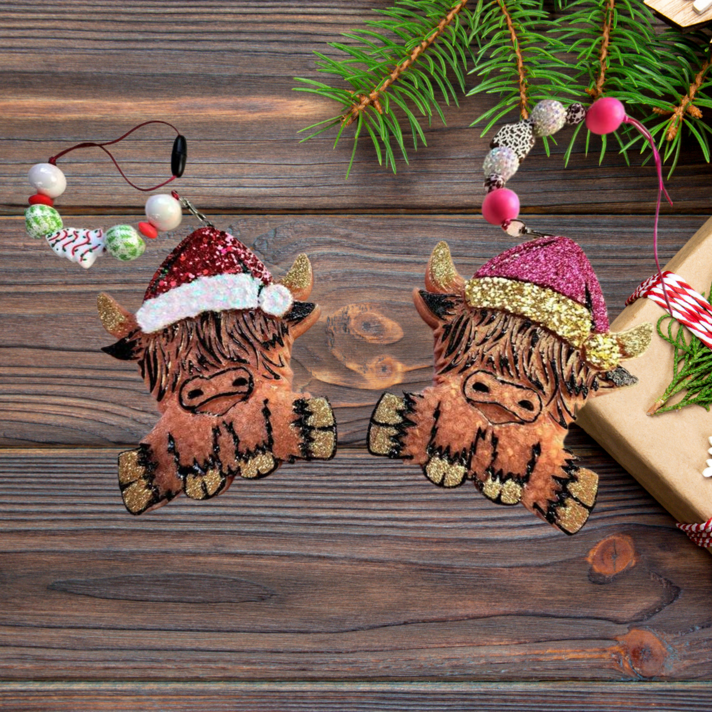 Highland Cow Christmas Santa Hat Silicone Mold