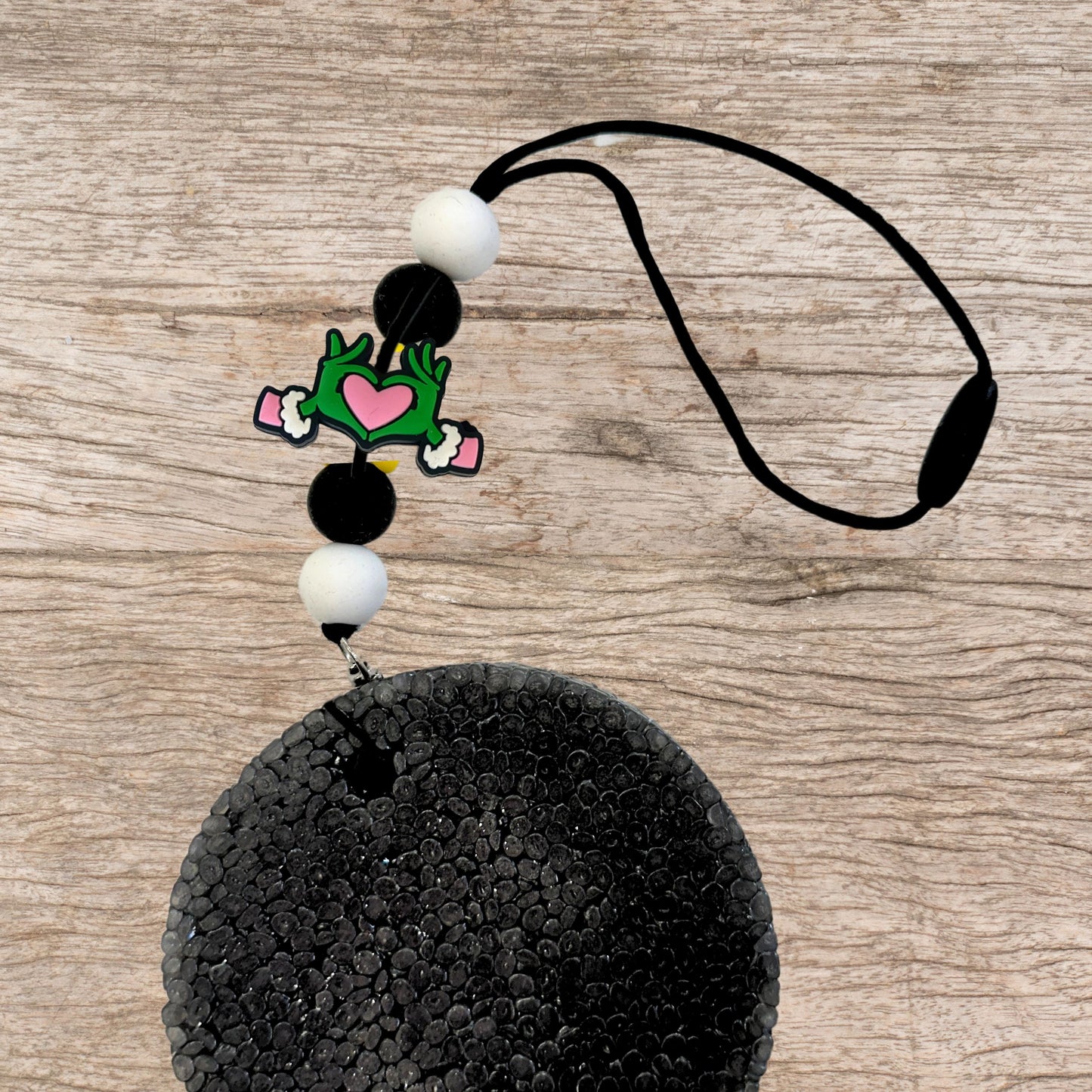 Grouch Stole Christmas Heart Hands Green Silicone Focal Bead | 12pk