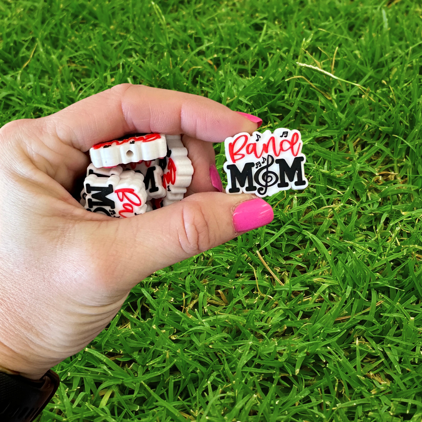 Band Mom Silicone Focal Bead | 12 pack