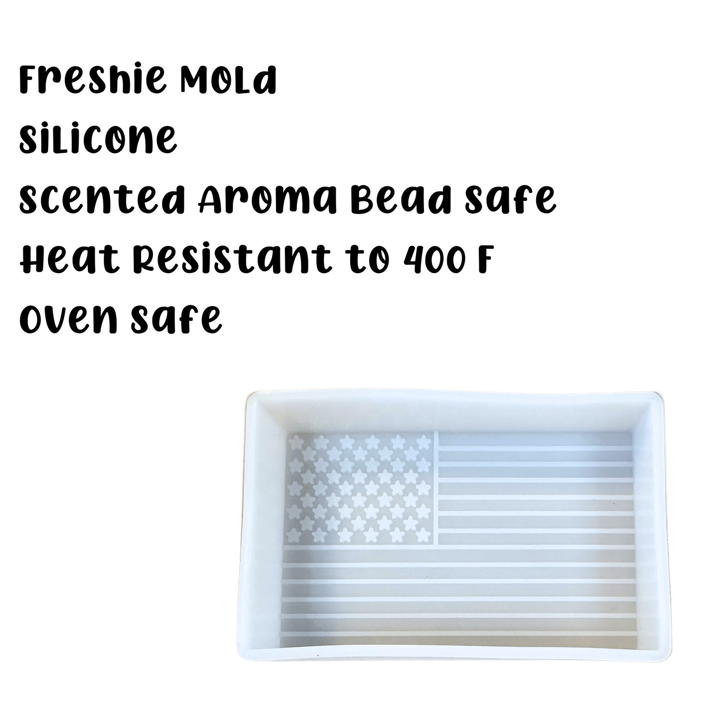 American Flag Freshie Silicone Mold 3 x 4.5 x 0.8”