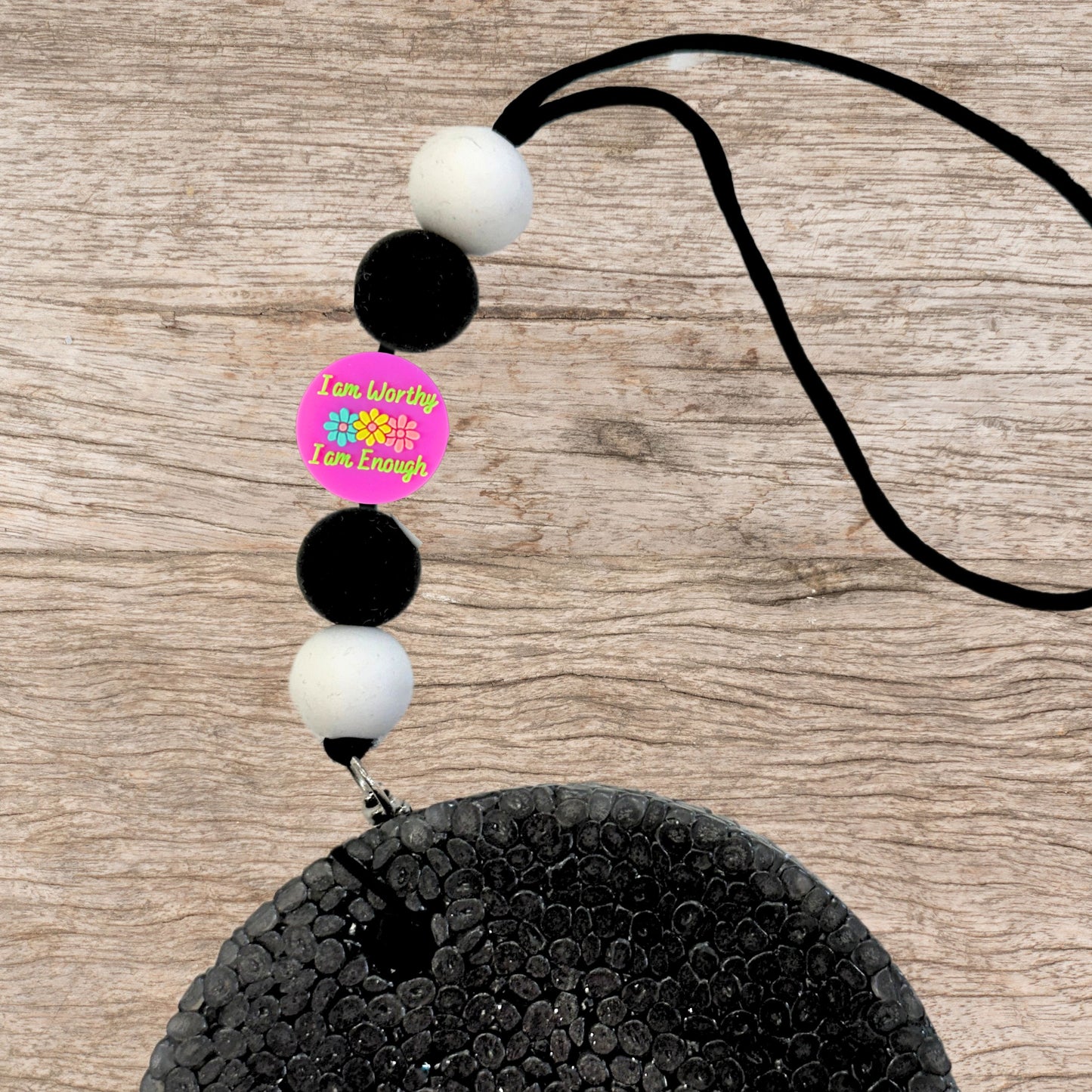 I Am Worthy Enough Silicone Focal Bead 12pk