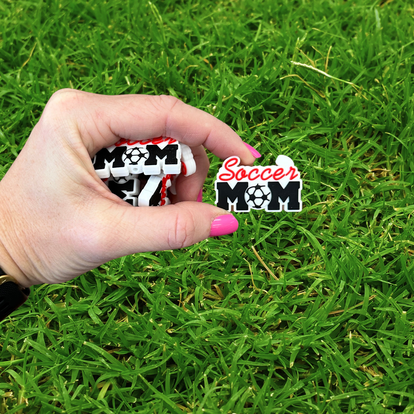 Soccer Mom Silicone Focal Bead | 12 Pack