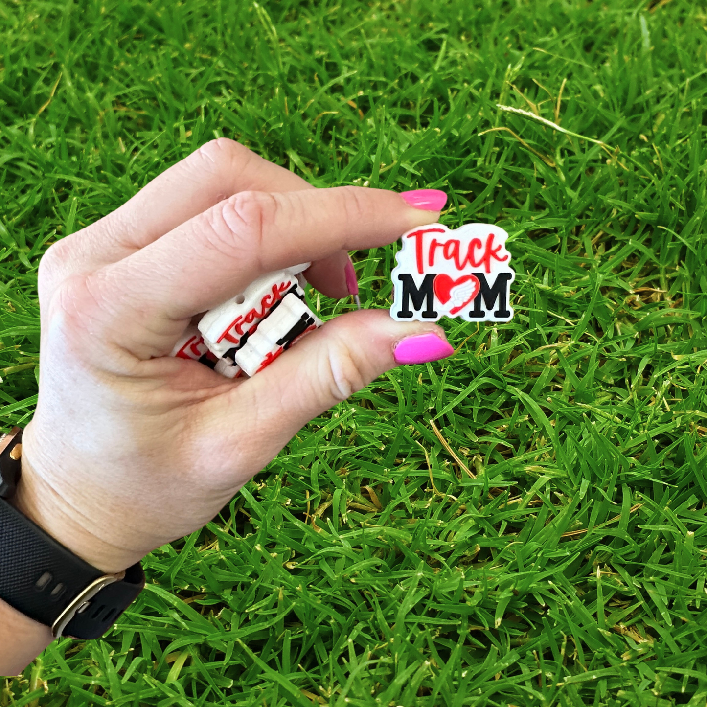 Track Mom Silicone Focal Bead | 12 Pack