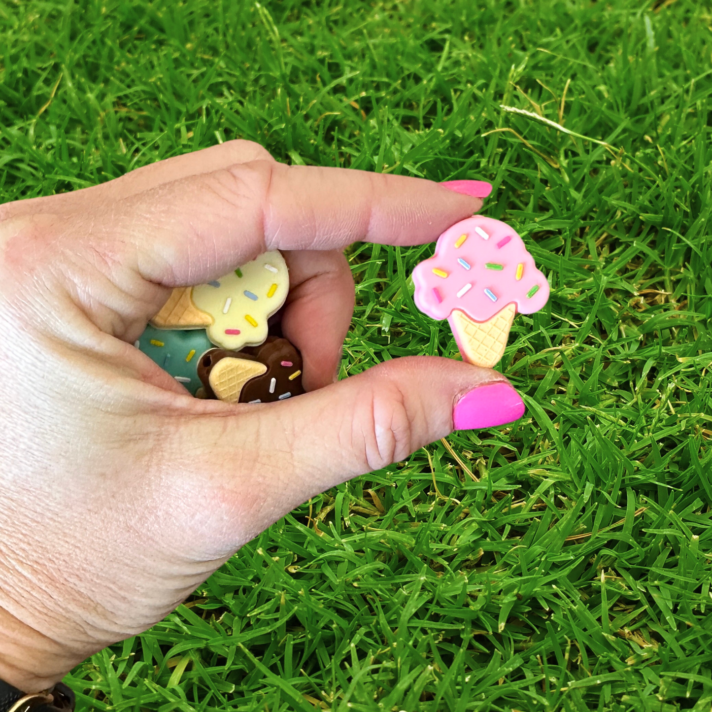 Ice Cream Cone Silicone Focal Bead Set | 12 Pc Mixed