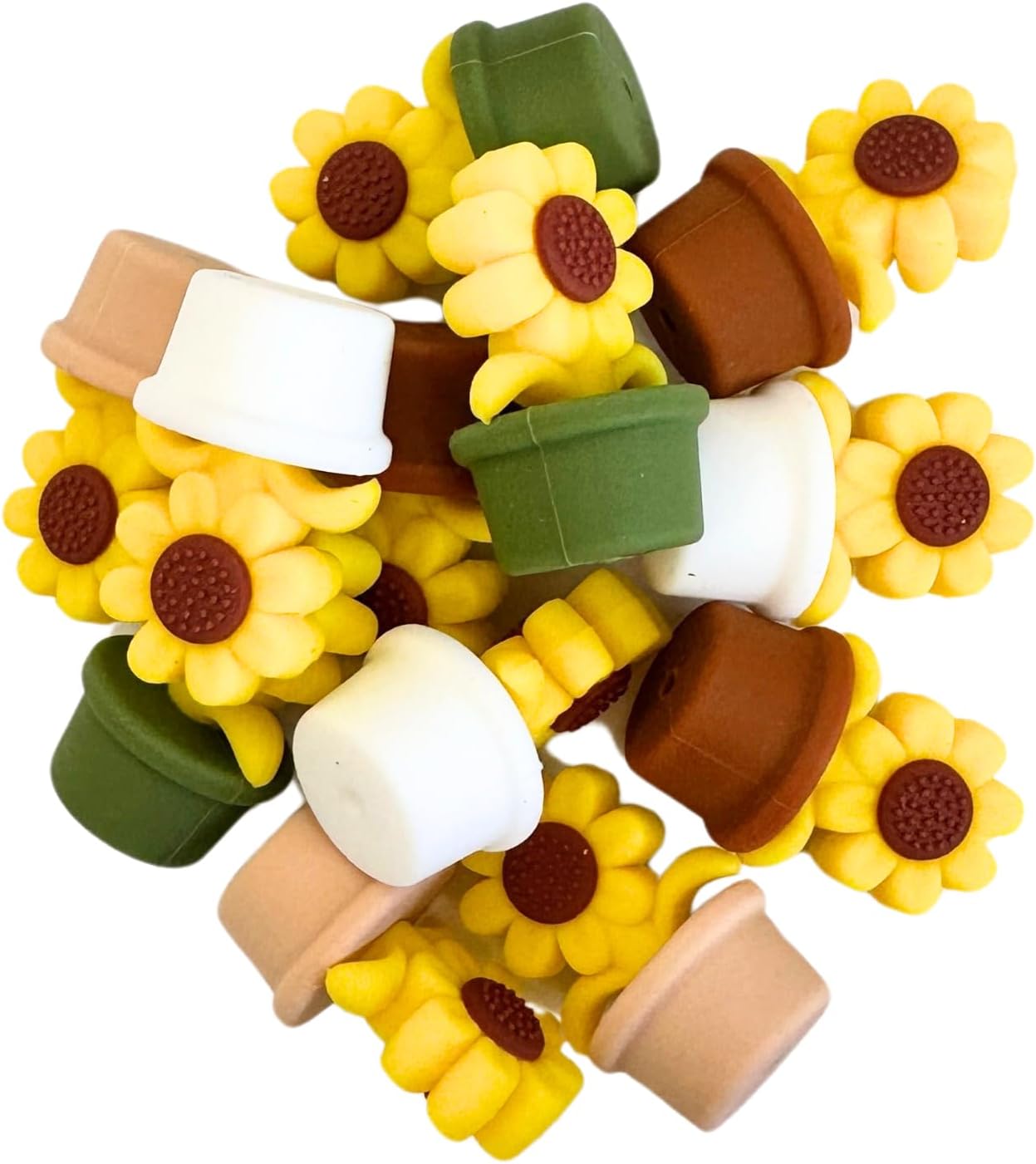 Sunflower Silicone Focal Bead Set | 12 Pc Mixed Pack