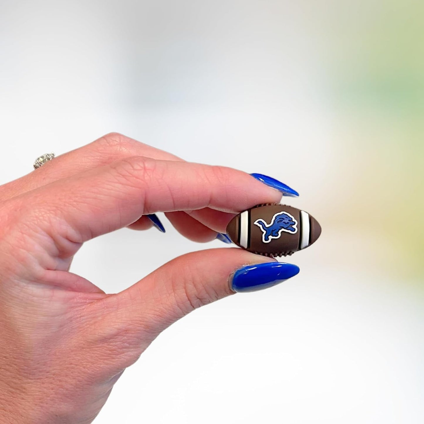 Football Shaped Logo Focal Beads 12 pk