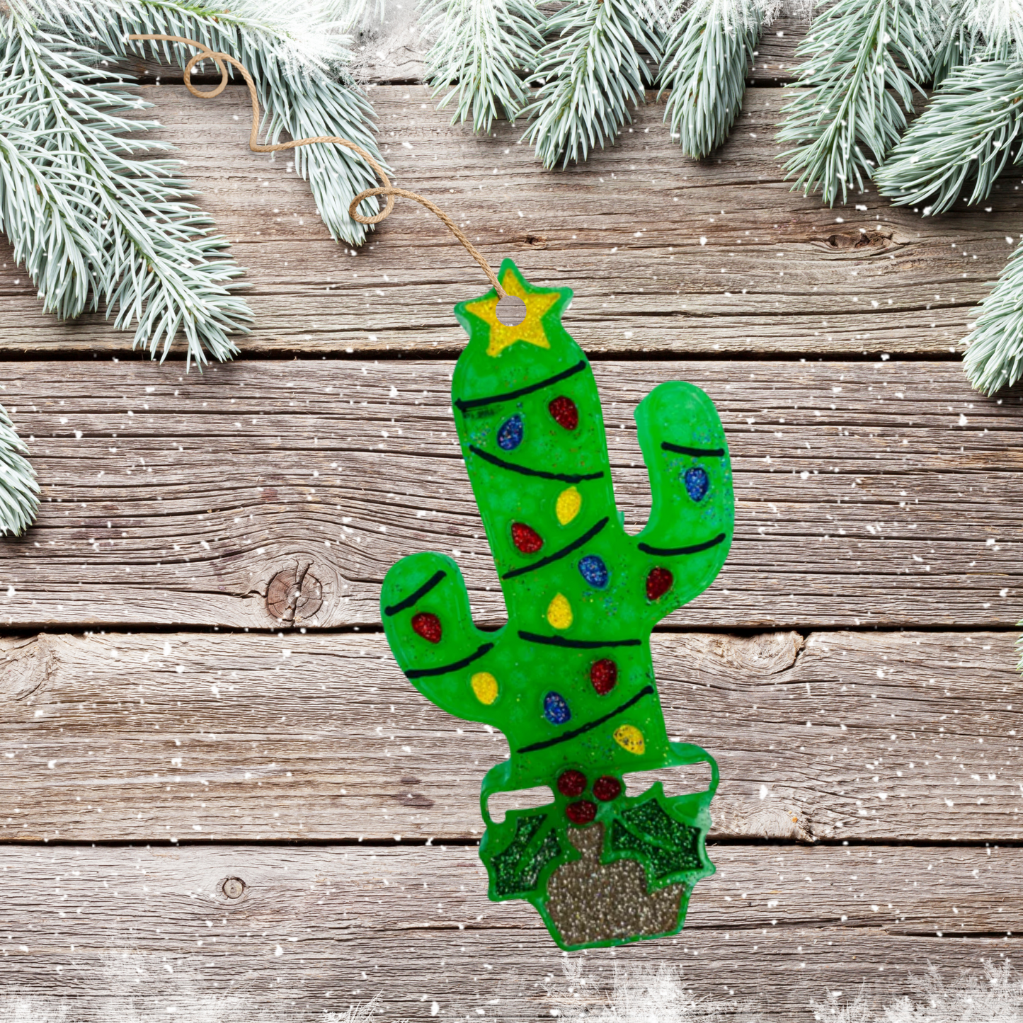 Christmas Cactus with Light in Pot Silicone Mold