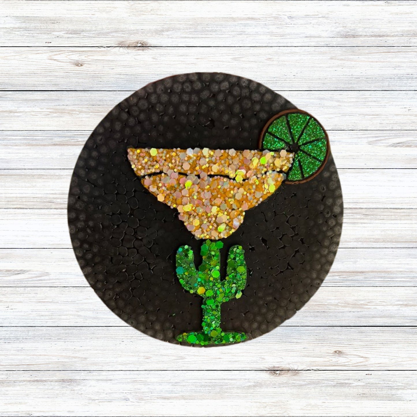 Cactus Cocktail Margarita Circle Freshie Silicone Mold 4.4x1”