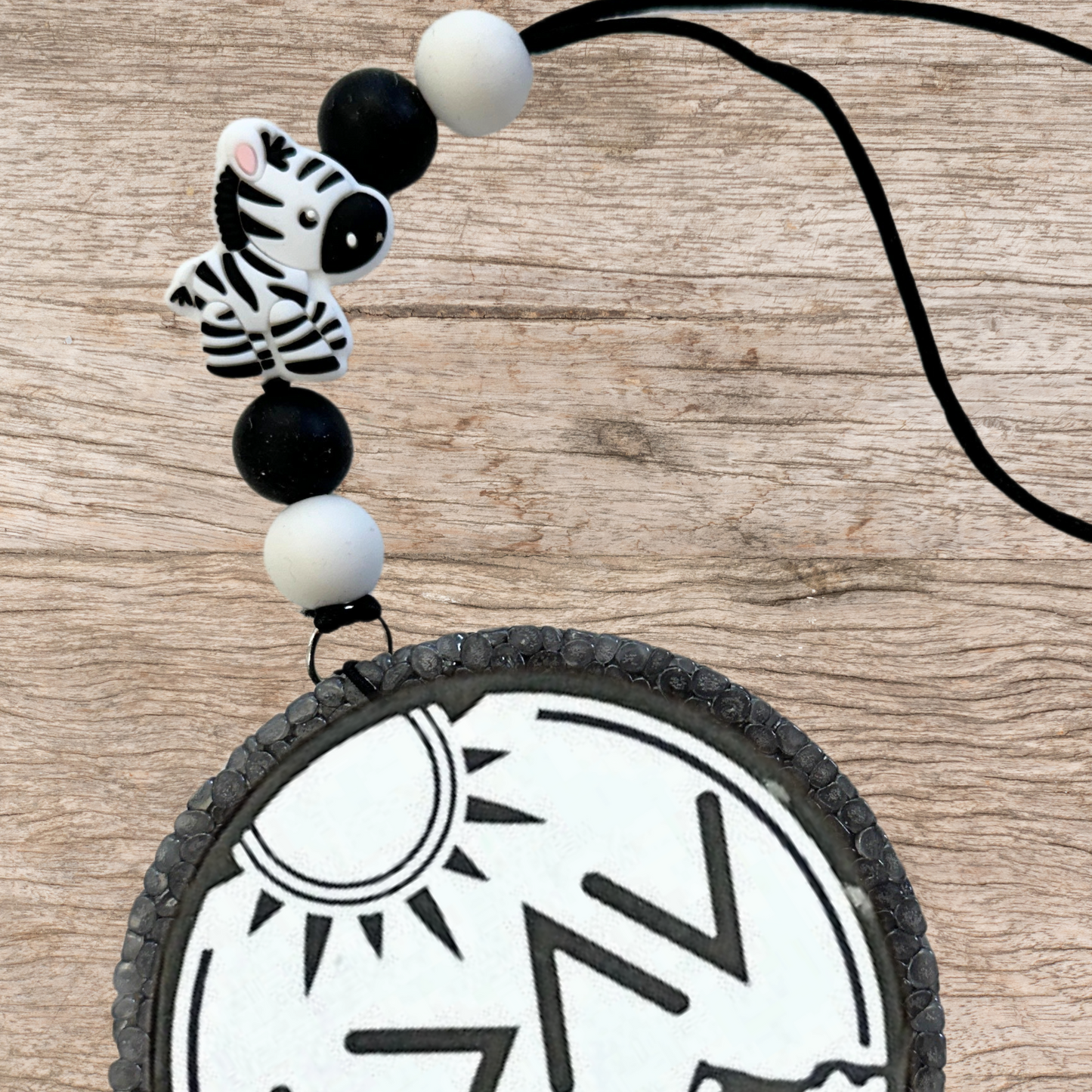 Zebra Silicone Focal Beads | 12 Pack