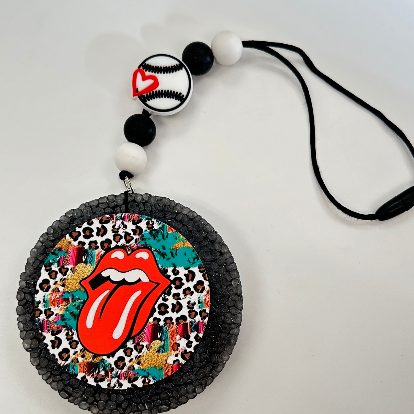 Baseball with Heart Silicone Bead| 12 pk