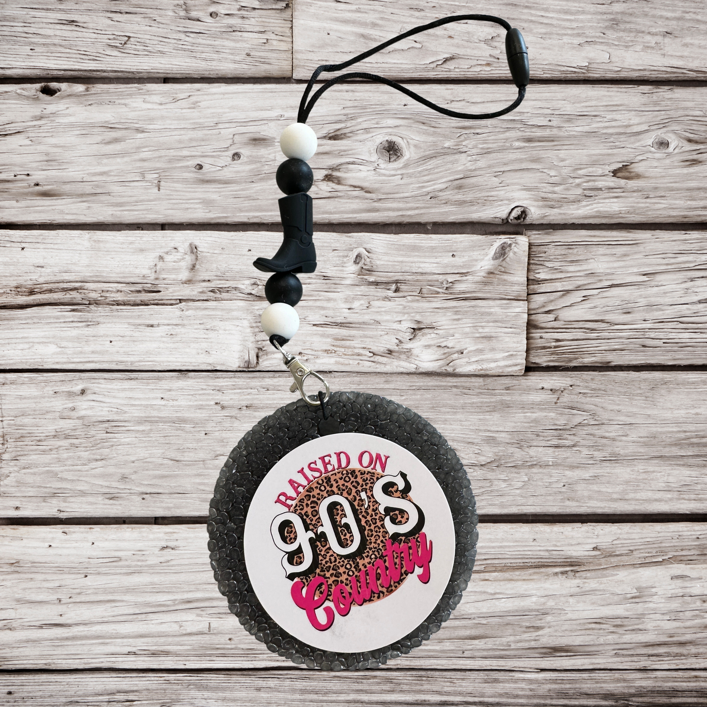 Black Cowboy Boots Silicone Bead| 12 pk