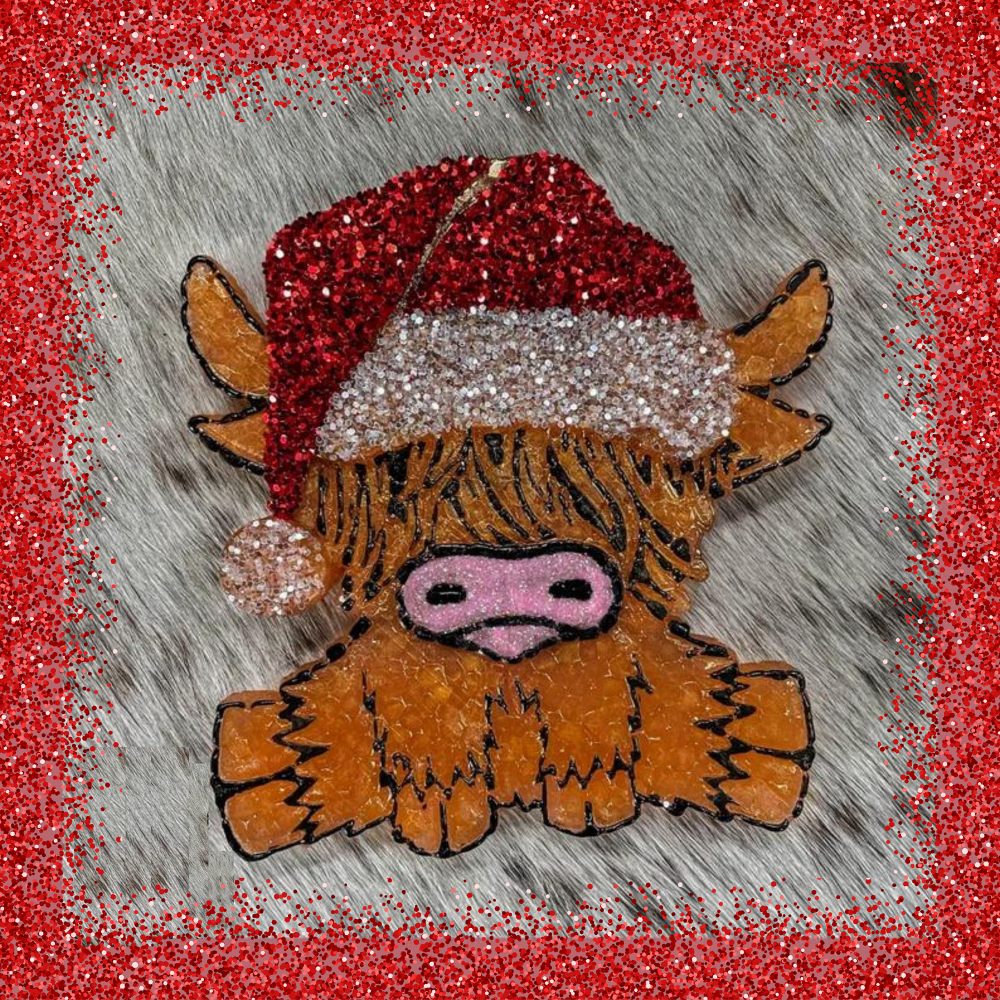 Highland Cow Christmas Santa Hat Silicone Mold