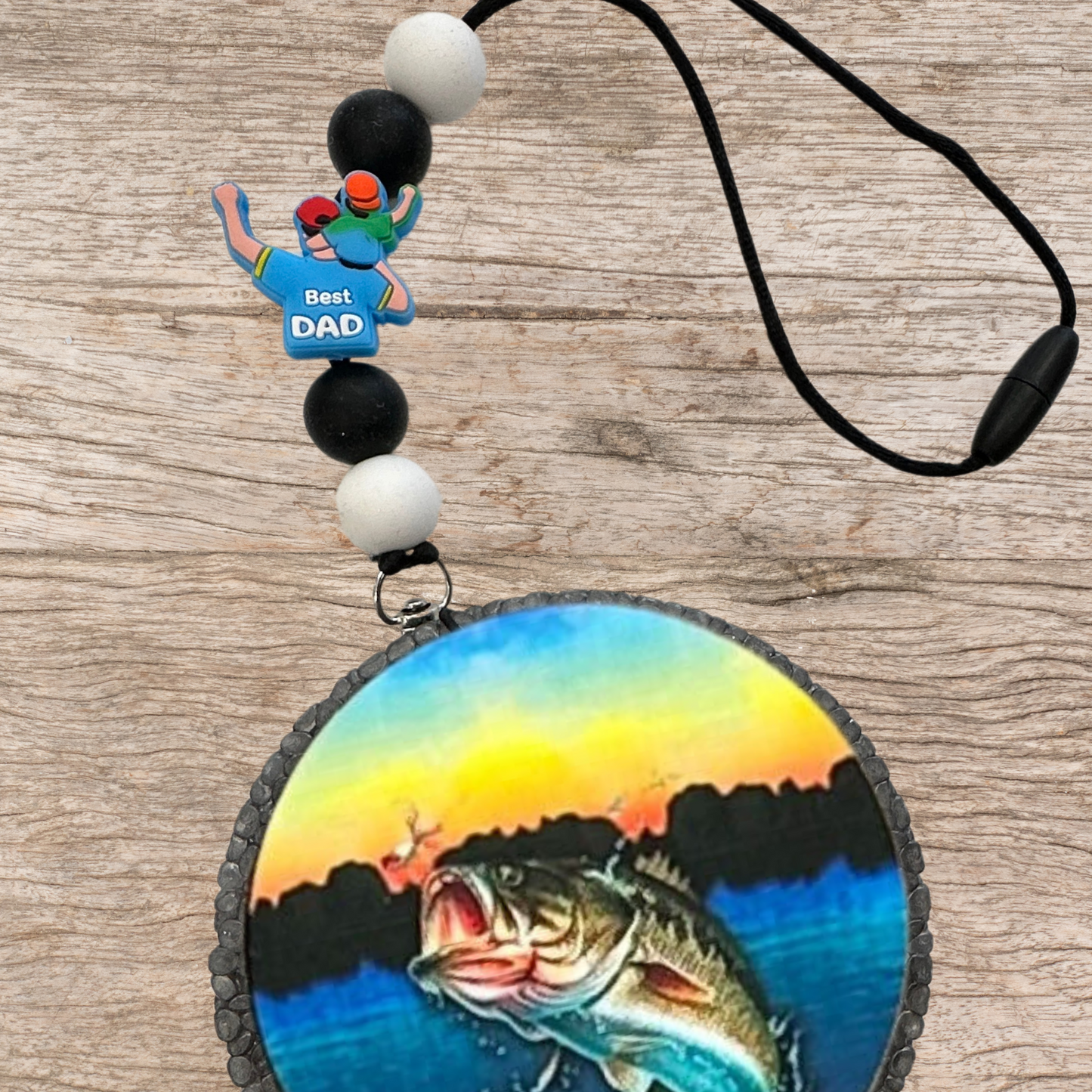 Best Dad Silicone Focal Bead | 12 Pack