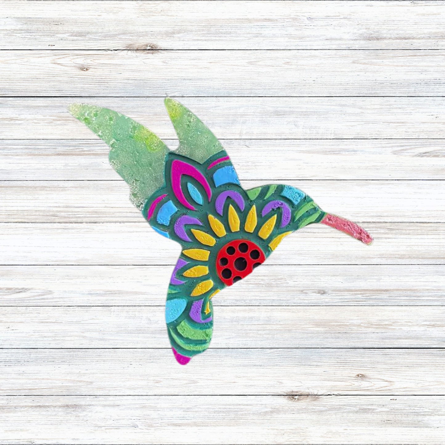 Hummingbird Floral Silicone Freshie Mold 4.1x3.1x1”
