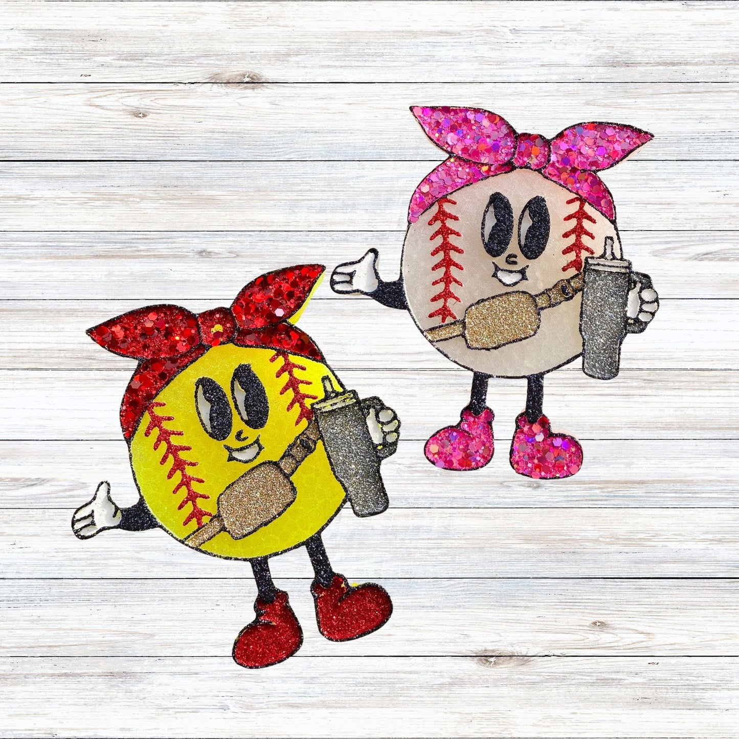 Baseball Softball Sports Ball Girl Holding Tumbler with Handle Boujee Silicone Mold