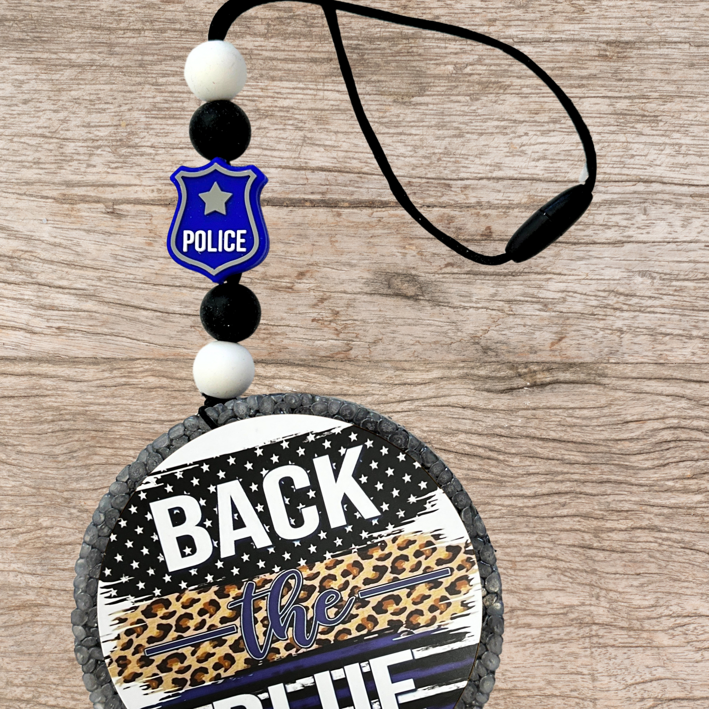 Police Badge Silicone Focal Bead | 12 Pack