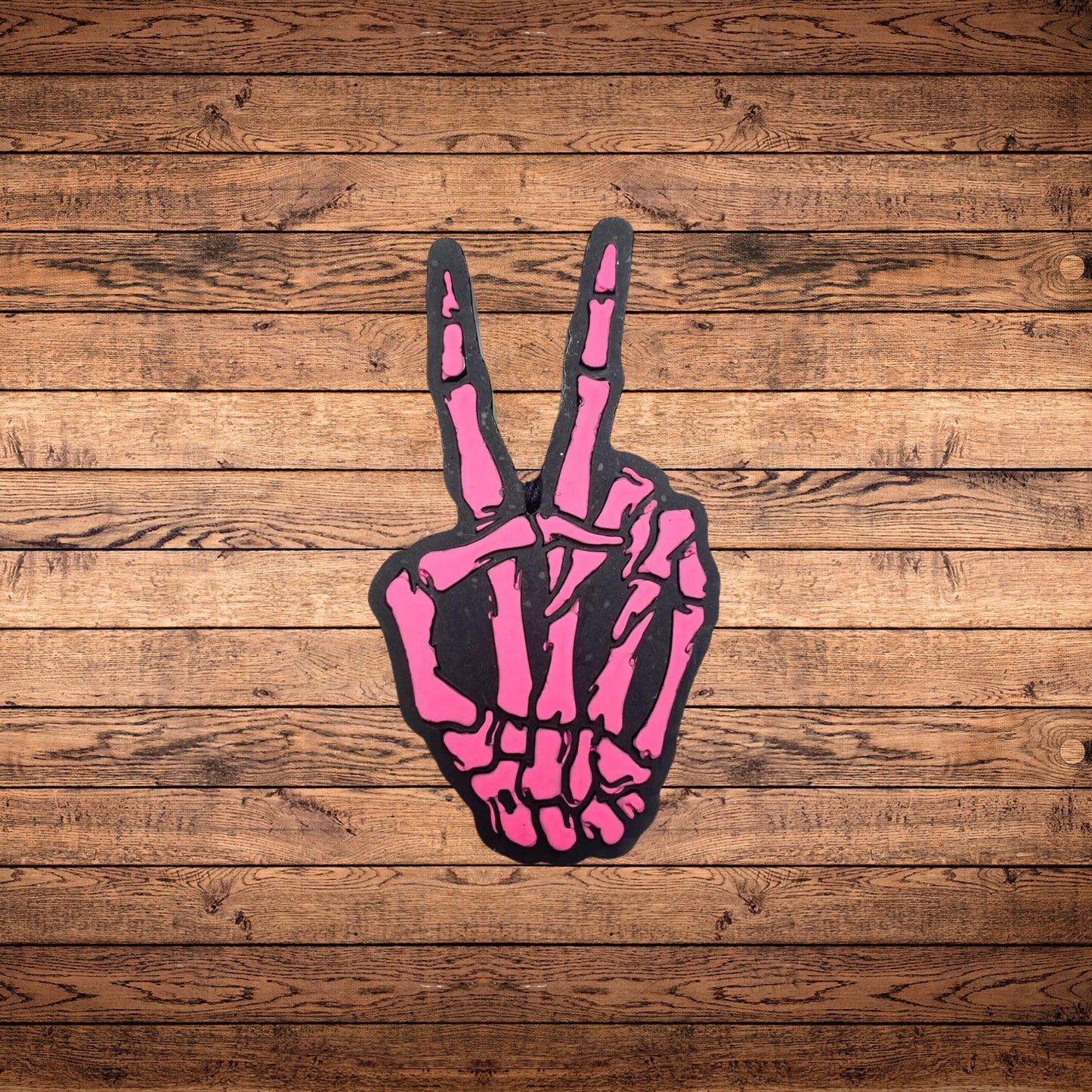 Skeleton Hand Peace Sign Freshie Mold Silicone 4.8x2.5x0.8”