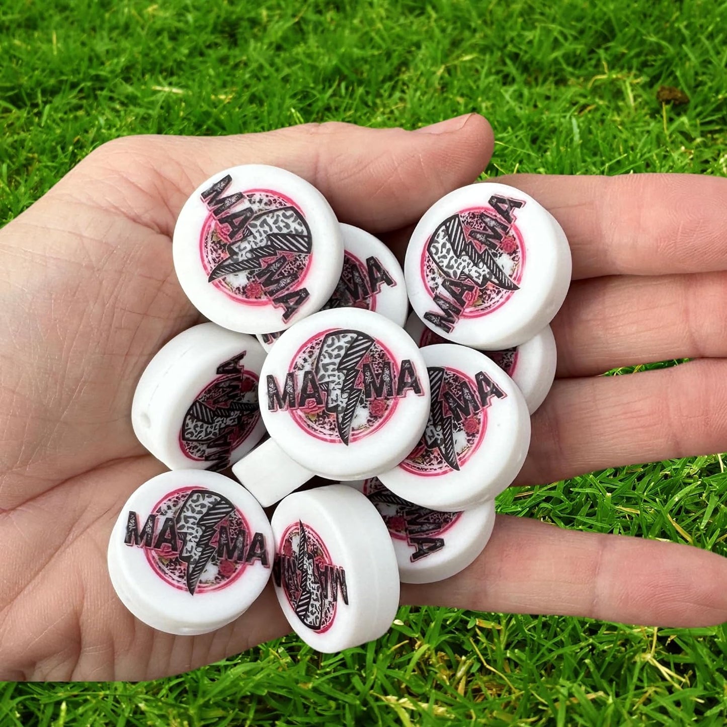 Mama Lightning Bolt Silicone Bead | 12 pk