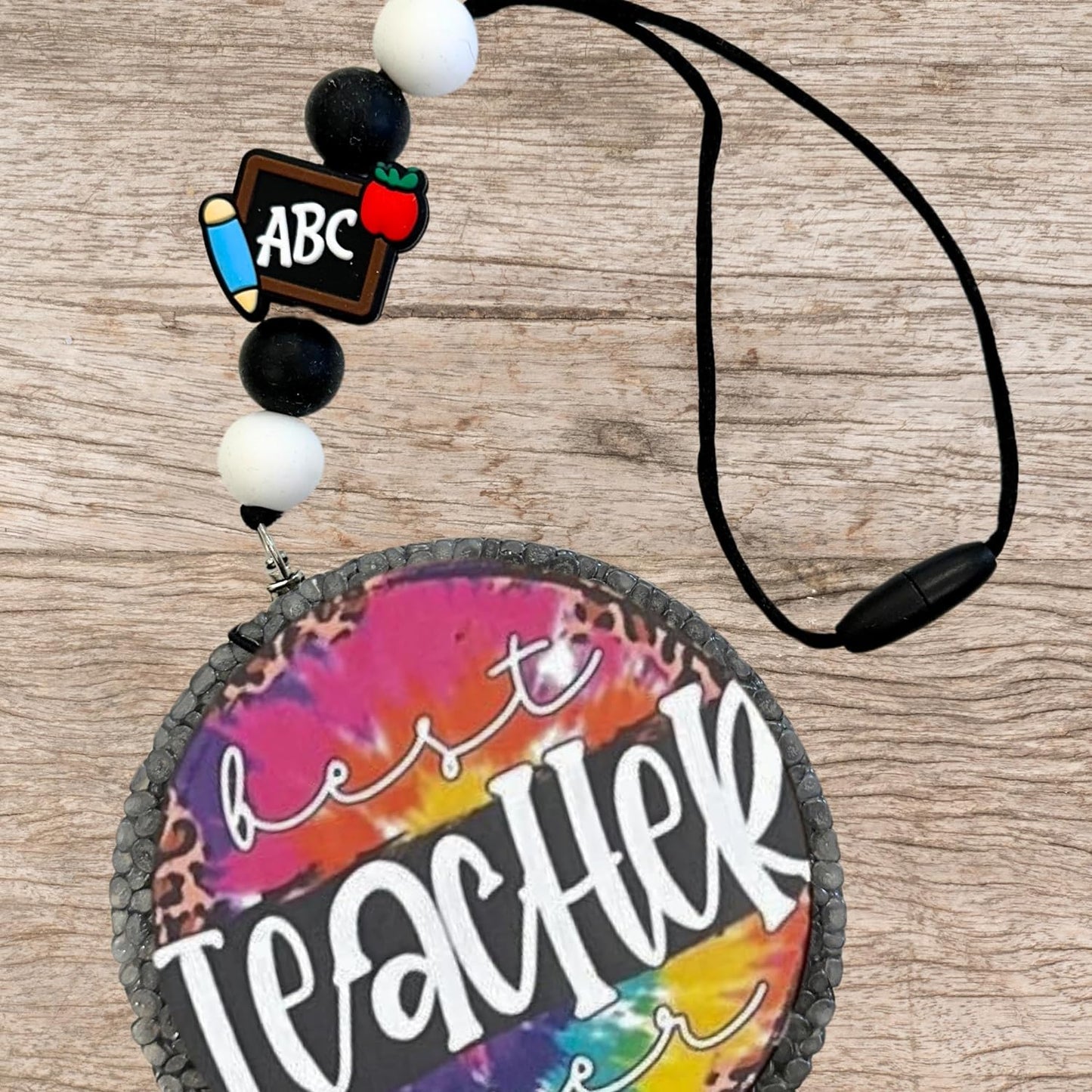 Teacher Vibes Pencil Ruler Silicone Focal Bead Set | 12 Pc Mixed Pack