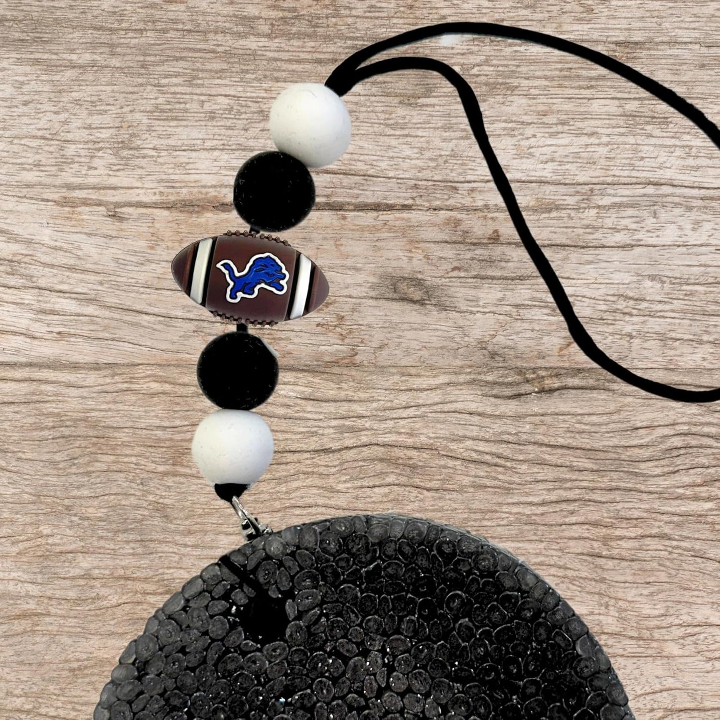 Football Shaped Logo Focal Beads 12 pk