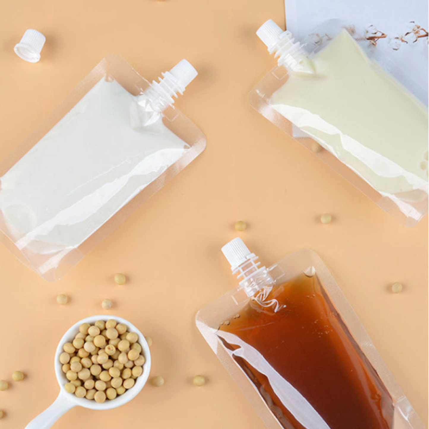 Squeezable Wax Melt Pouches for Scented Liquid Wax Clear Bottles with Lids Stands Up 500 mL (10-15oz.) | 20 pk