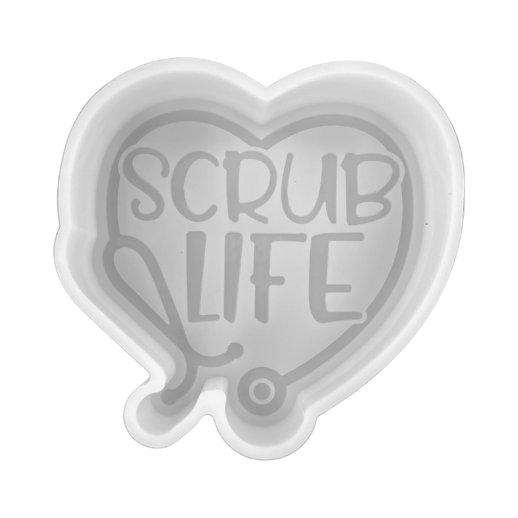 Scrub Life Nurse Heart Stethoscope Silicone Mold