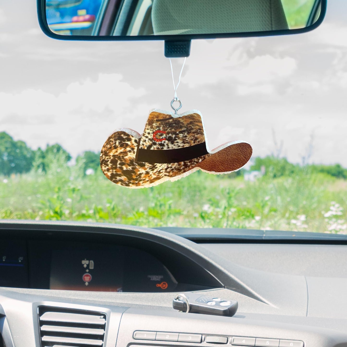 Cowboy Hat Big Car Freshie Silicone Mold | 3x5.7” for Scented Aroma Beads Car Candle, Soap Oven Safe to Bake Heat Resistant Boot, Smiley Face, Disco