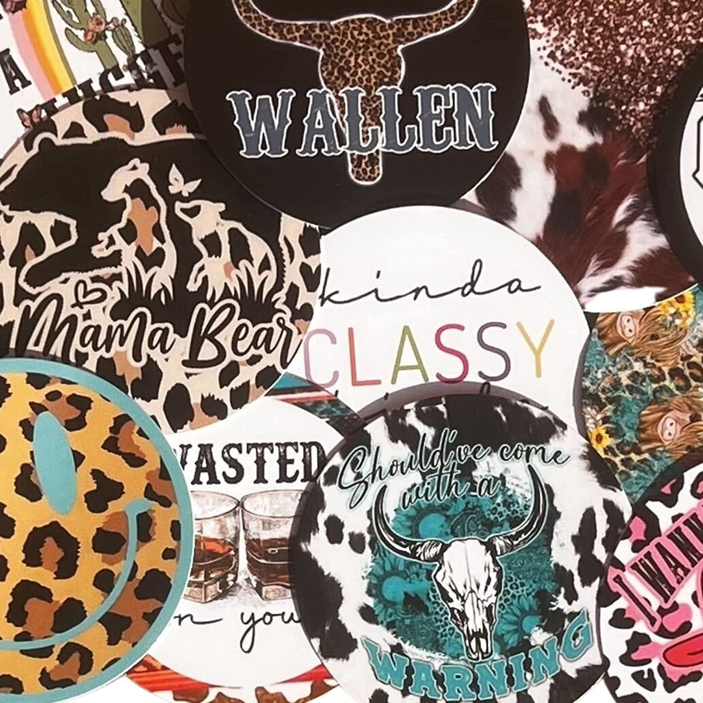 Freshie Western Cardstock Cutouts Rounds 3” inch for Freshies Random Mix | 12 pk | For Scented Aroma Beads Bake with Mold for Car Freshie Designs, Cow, Drip, Beer available Smiley, Mama, Bull Skull