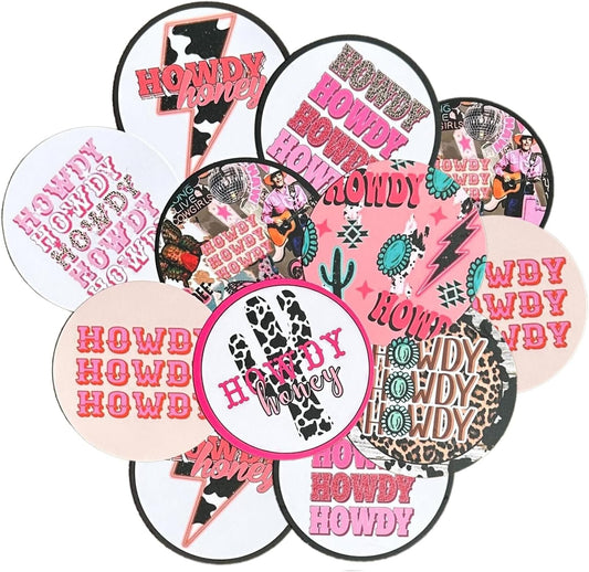 Lashicorn Howdy Freshie Cardstock Cutouts Rounds 2.5” inch | 12 pk Mixed Scented Aroma Beads Bake for Car Freshie Designs Inserts Country Western