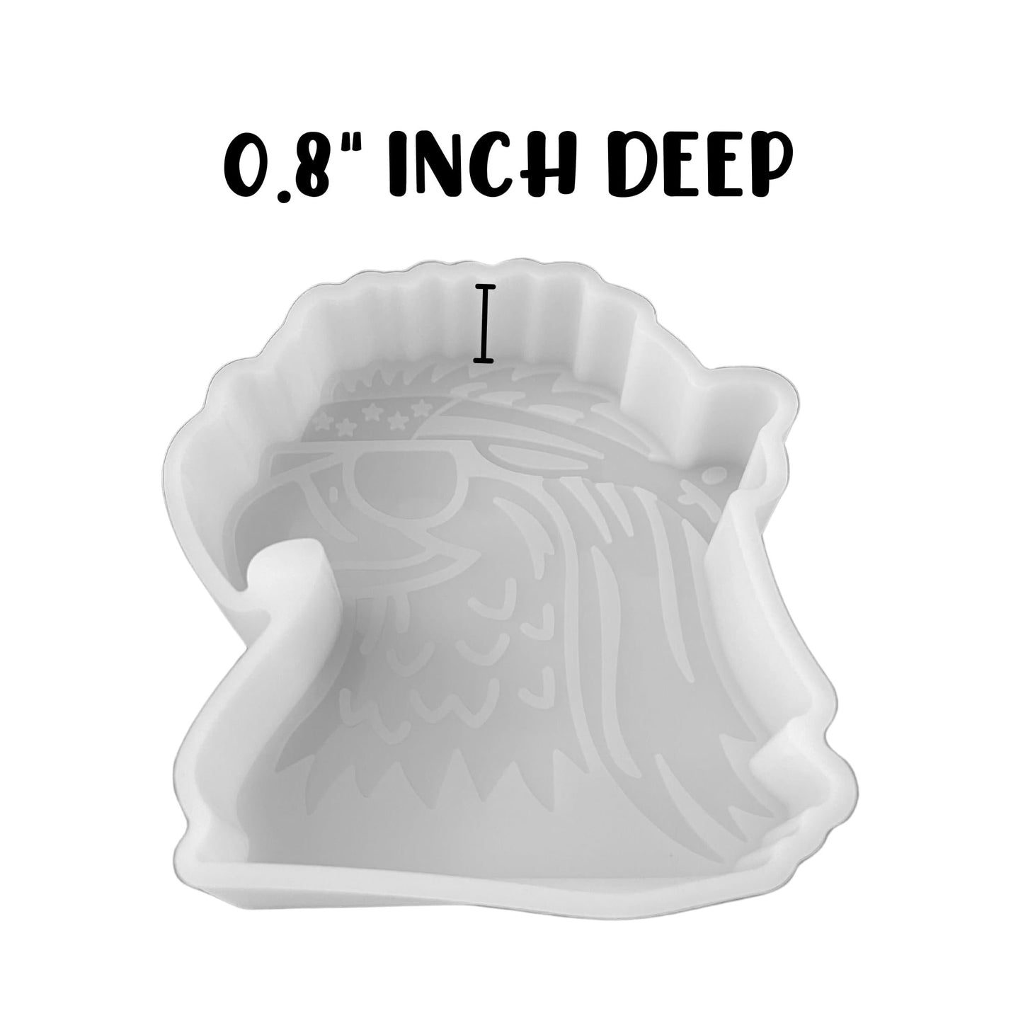 Eagle with American Flag Bandana Silicone Car Freshie Mold 3.9x4.2x0.8” Patriotic Manly for Men Veteran Military 4th of July Aroma Beads