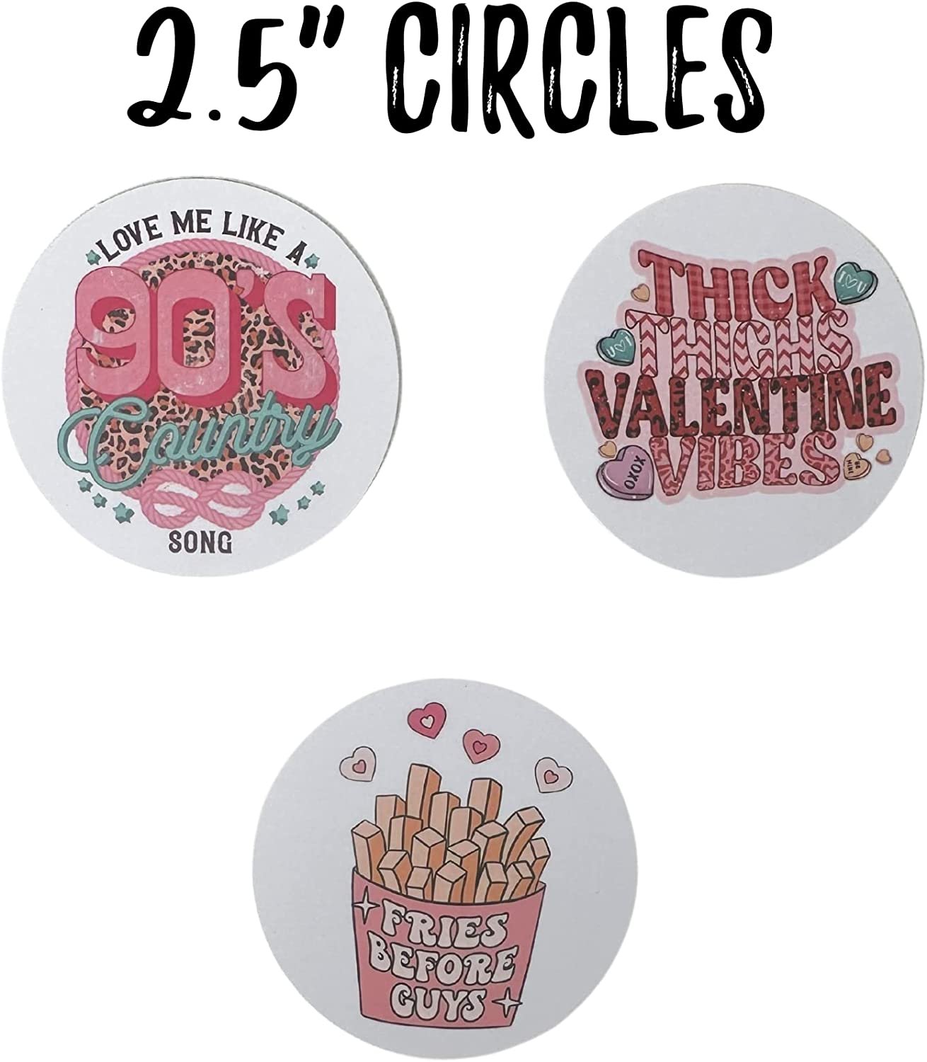 Valentine’s Day Round Cardstock Freshie Cut Out Circles 2.5” | 12 pk mixed | Hearts Love Valentine Conversation for Silicone Molds Circle for Valentines Day Car Freshie