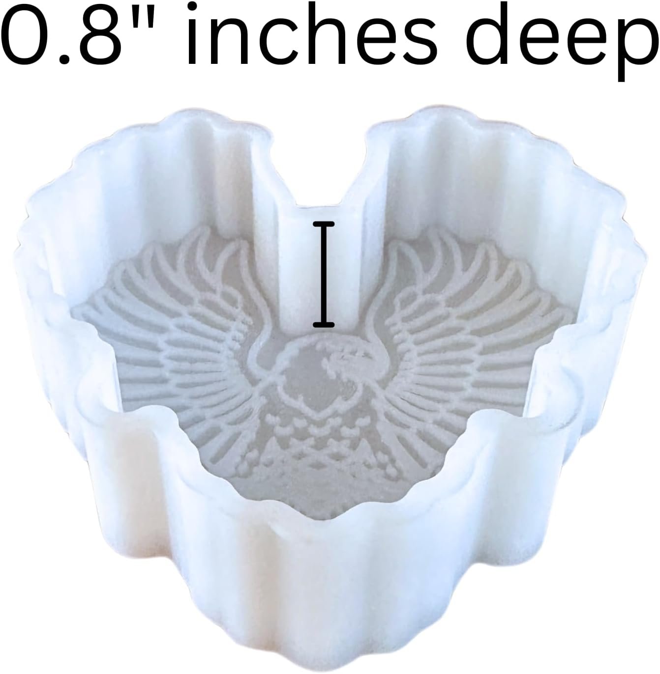 Eagle American Freshie Silicone Mold 4 x 3.5 x 0.8” USA Patriotic Bald Eagle Wings Spread Scented Aroma Beads Supplies Resin, Car Candles, Soap Oven Safe Bake Heat Resistant to 400 F