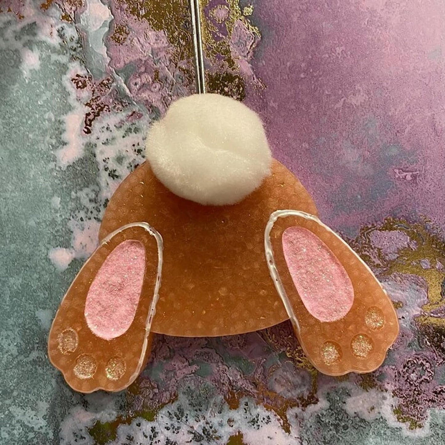 Bunny Tail Butt Easter Car Freshie Silicone Mold 4 x 3.5 x 0.8” inches Easter Bunny Cotton Tail for Scented Aroma Beads Oven Safe Bake up to 450 F Candy, Resin, Bundle Freshie Supplies