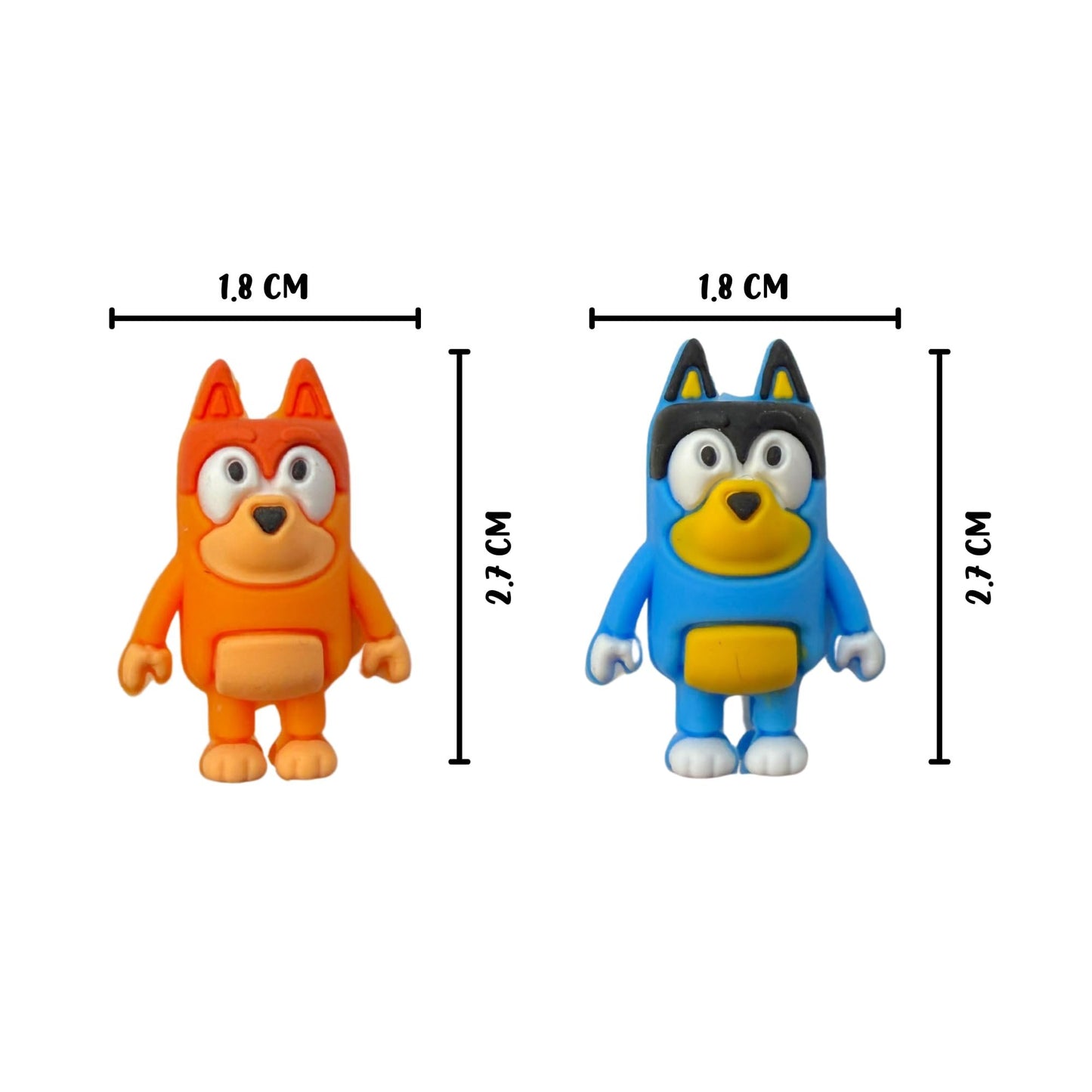 Blue Dog Character Bingo Show Heeler TV 3D Silicone Focal Bead 12pk Bulk Assorted 6 Each Boy Mama for Beadable Keychain Pen Freshie