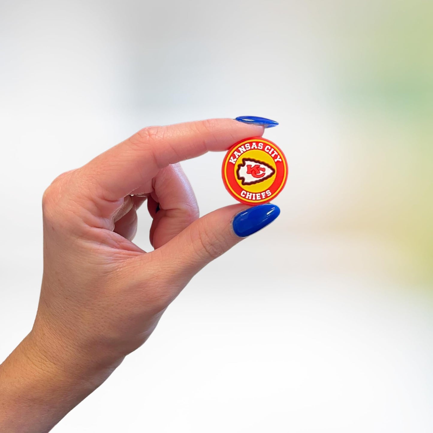 Kansas City Focal Bead Sports Football Shaped 12pk 1.1” for Bulk Keychains Silicone Charm Chief Beadable Pens Freshie Hangers Jewelry Assorted Logo Bowl