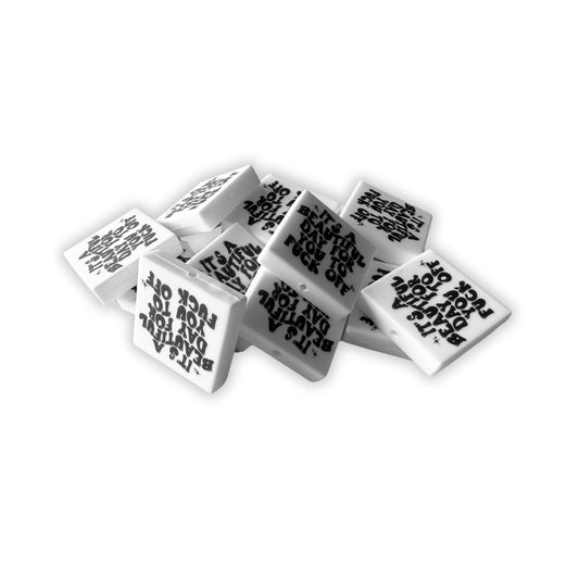It’s a Beautiful Day for You to Fuck Off Square Silicone Focal Bead 12pk 2.7cm F Around and Find Out for Beadable Pen Freshie Hanger Keychain