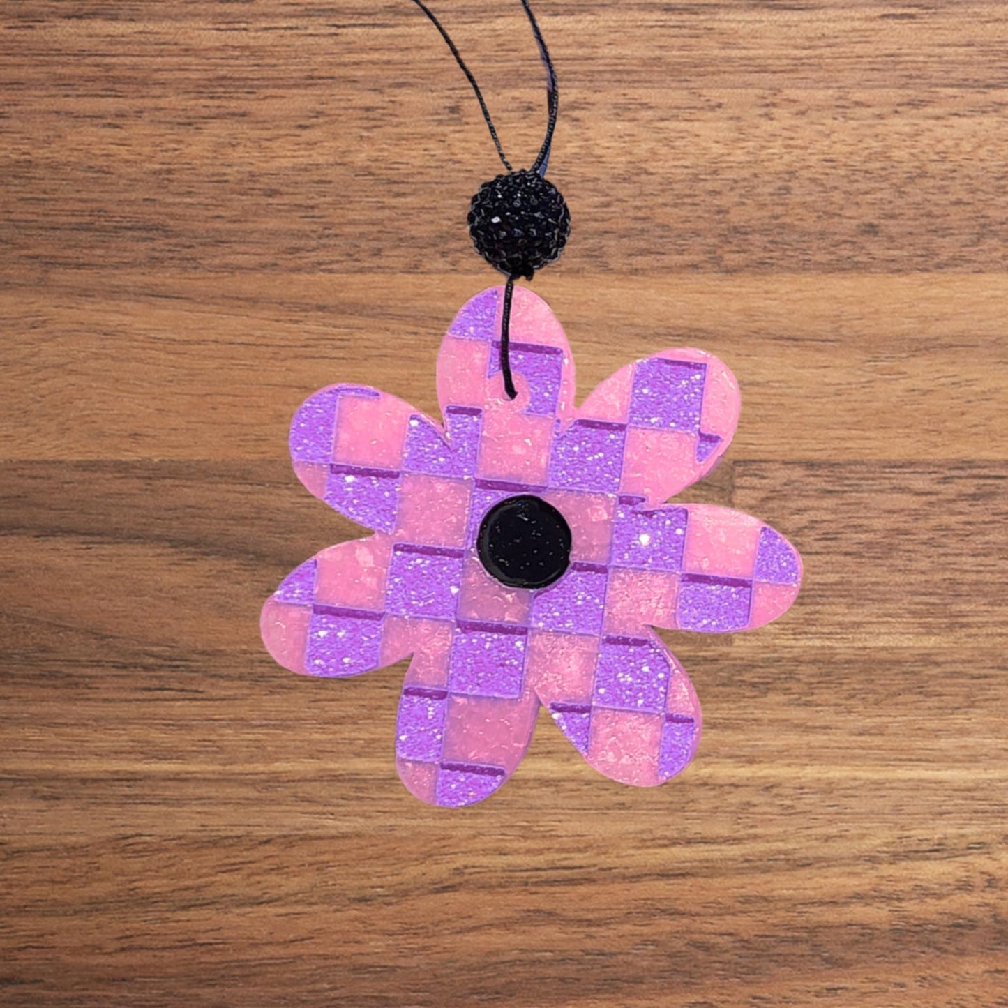 Flower Checkered Silicone Freshie Mold 4” Summer Car Candle 90’s Retro Trendy Aroma Beads Wholesale Supplies Oven Safe Hippy