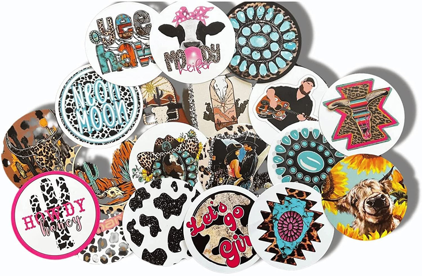Freshie Cardstock Cutouts Rounds 3” inch for Freshies Random Mix | 32 pk | For Scented Aroma Beads Bake with Mold for Car Freshie Designs, Western, Cow, Leopard, Aztec, Howdy, Bull Skull