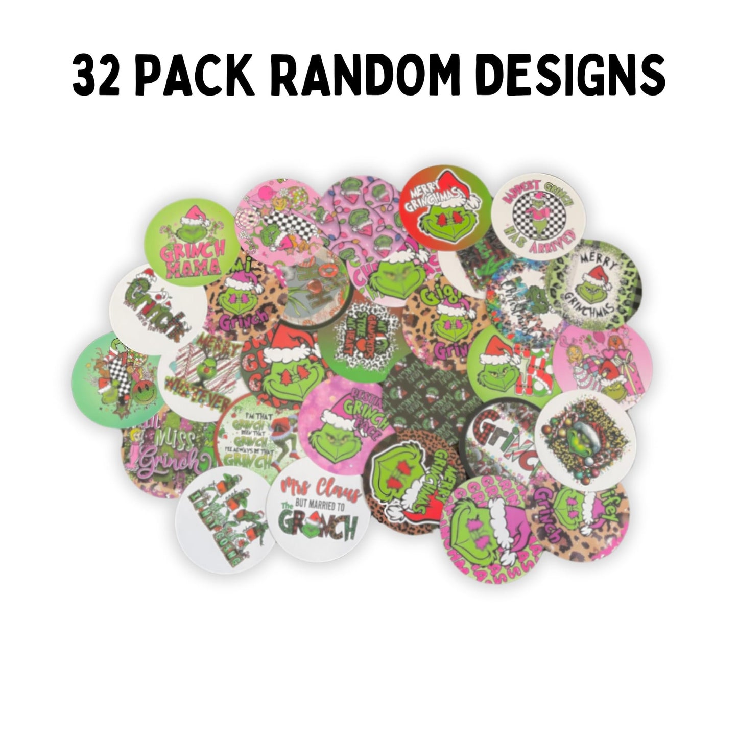 Grouch Christmas Freshie Cardstock Cutouts 2.5” inch Rounds | 32 pk Mixed Scented Aroma Beads Bake with Mold for Car Freshie Designs, Winter Holiday, Mean One, Trendy, in My Grouch Era
