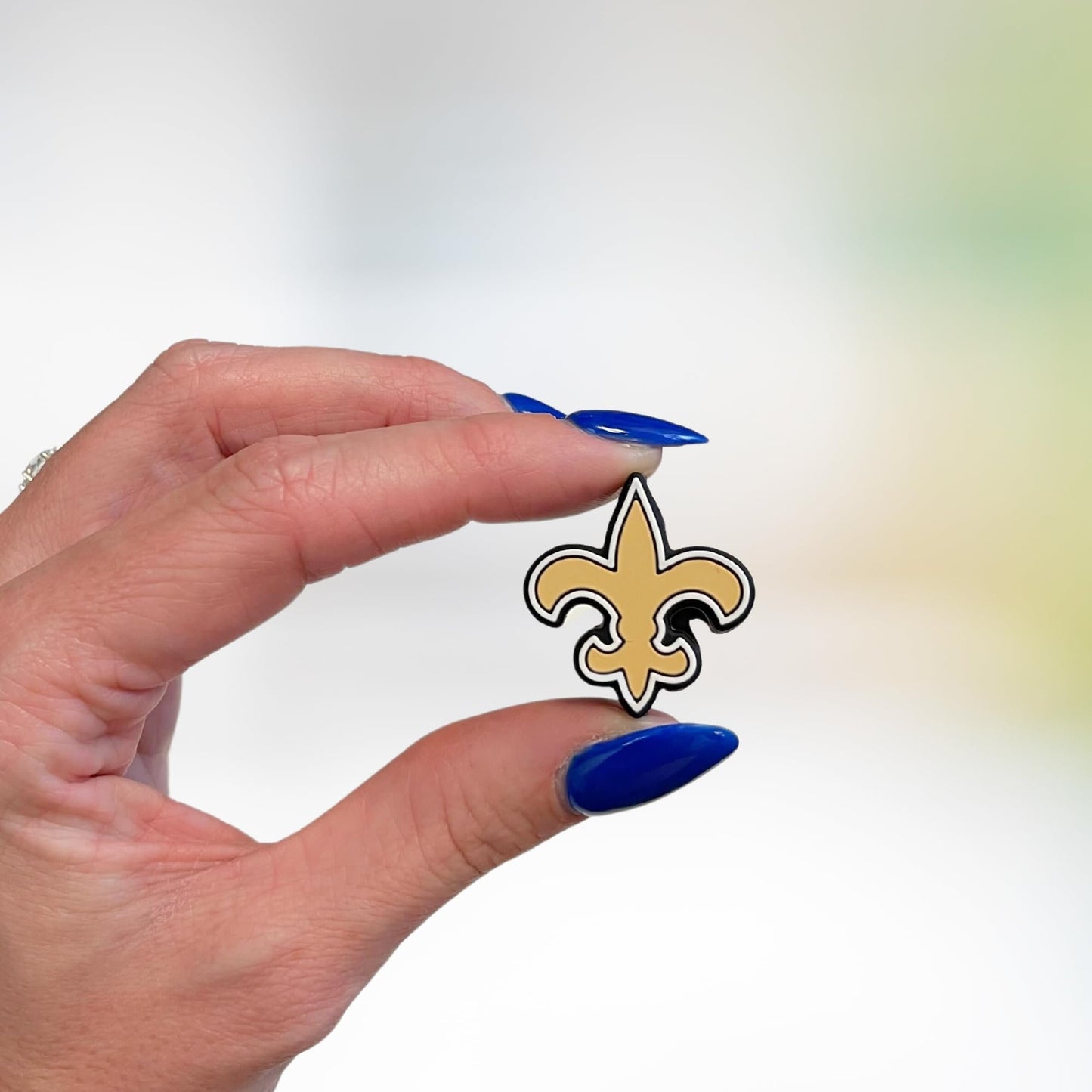 New Orleans Focal Bead Sports Football 12pk 1.17” for Bulk Keychains Silicone Charm Beadable Pens Freshie Hangers Logo Game Day Gold Fleur