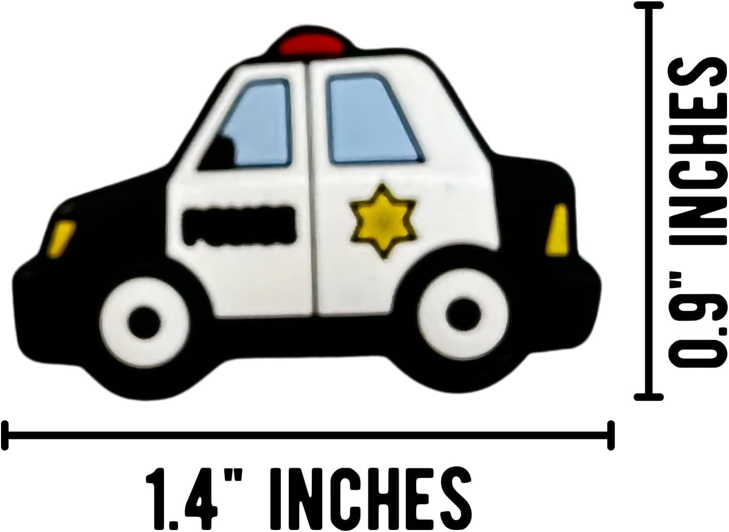 Police Car Officer Blue Line Silicone Focal Bead | 12 Pack Law Enforcement for Freshie Hangers Beaded Pens 1.4” Wholesale Bulk Keychain Brushes