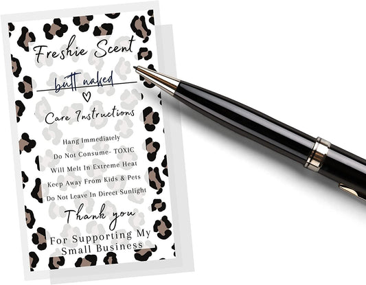 Freshie Label Stickers | 30 Pack | 2x3.5" inches Stickers | Freshies Supplies for DIY Crafts for use with Freshies Supplies, Beads and Silicone Molds, Freshies Scent Labels | Leopard Background Design