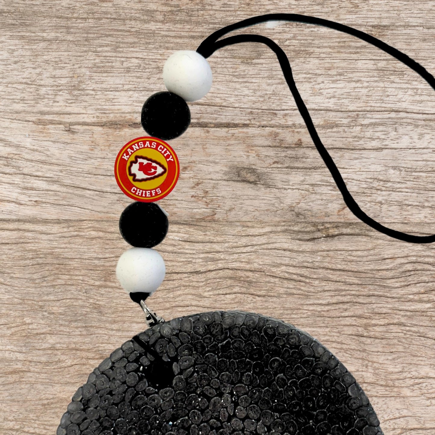 Kansas City Focal Bead Sports Football Shaped 12pk 1.1” for Bulk Keychains Silicone Charm Chief Beadable Pens Freshie Hangers Jewelry Assorted Logo Bowl