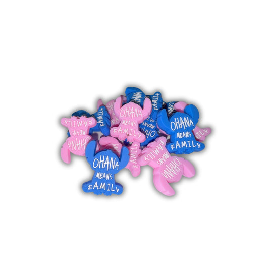 Ohana Means Family Movie Character Blue Monster Silicone Focal Bead 12pk 3.1x2.6 cm Pink 6 Each for Beadable Pen Keychain Freshie Hanger