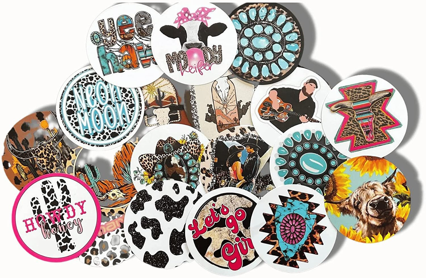Freshie Cardstock Cutouts Rounds 3” inch for Freshies Random Mix | 32 pk | For Scented Aroma Beads Bake with Mold for Car Freshie Designs, Western, Cow, Leopard, Aztec, Howdy, Bull Skull